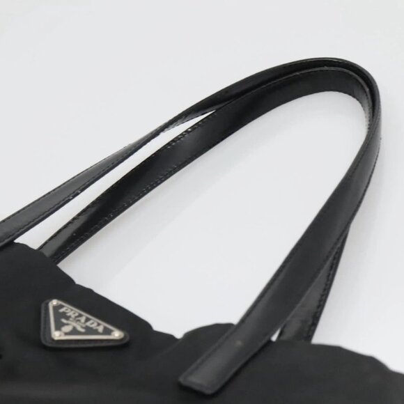 PRADA Tote Bag Nylon Black Silver Auth - Picture 7 of 16